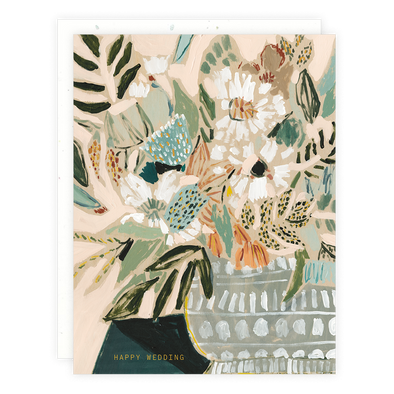 Soft Pink Floral Wedding Card