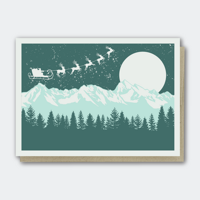 Santa Over Mountains