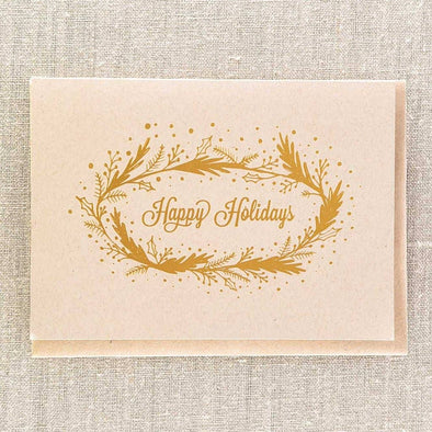 Happy Holiday Gold Foil on Kraft