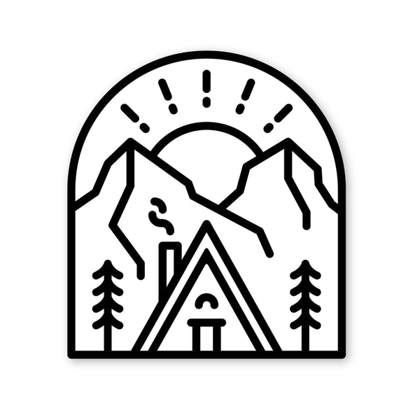 Snowy Cabin Sticker