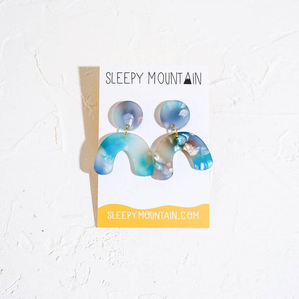 Mini Arch Earrings Petals Collection - Blue Dream