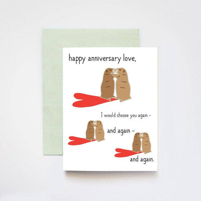 Groundhog Day Happy Anniversary Love Card