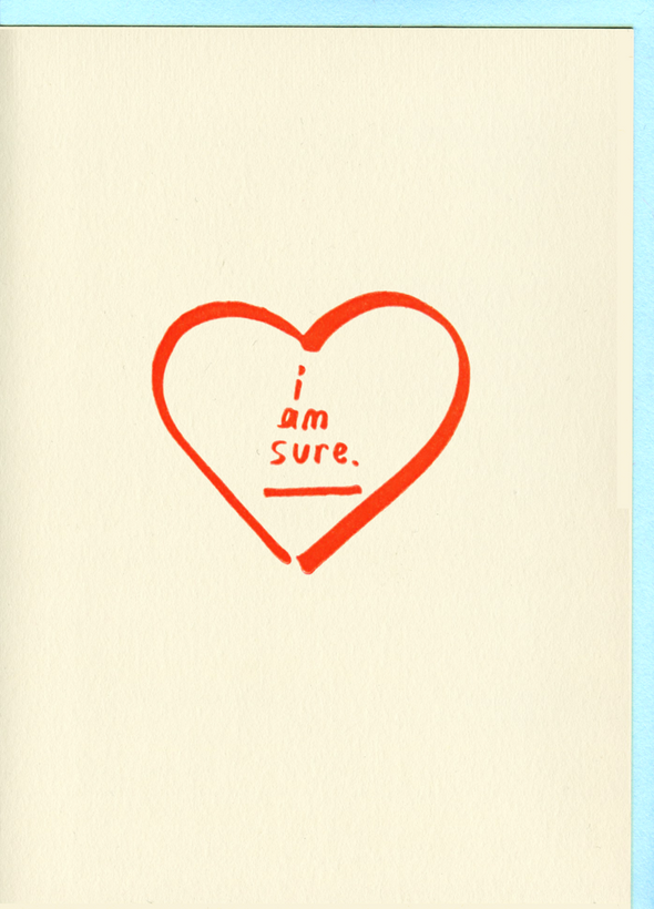 I Am Sure Card
