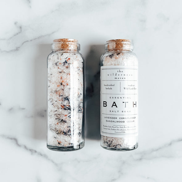 Bath Salts: Lavender, Cornflower, Sandalwood, Cedar