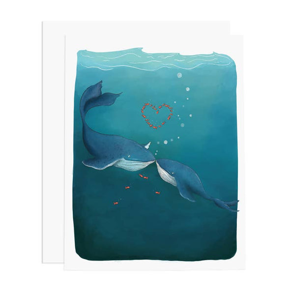 Whales in Love Greeting Card
