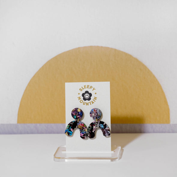 Mini Kaleidoscope Arch Dangle Earrings