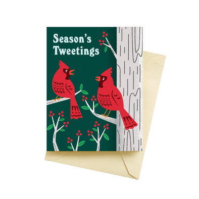 Tweeting Cardinals Holiday Card