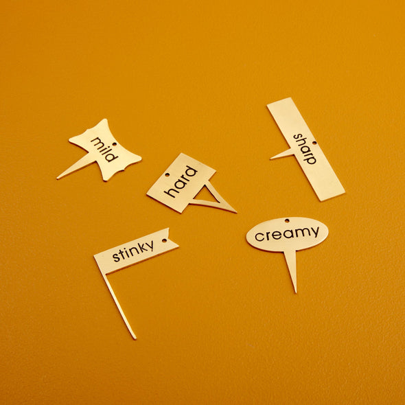 Gold Cheese Markers - Set of 5