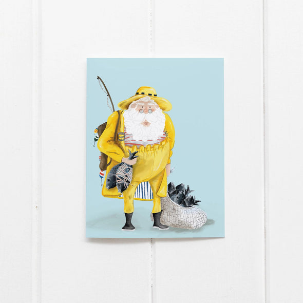 Santa Fisherman Card