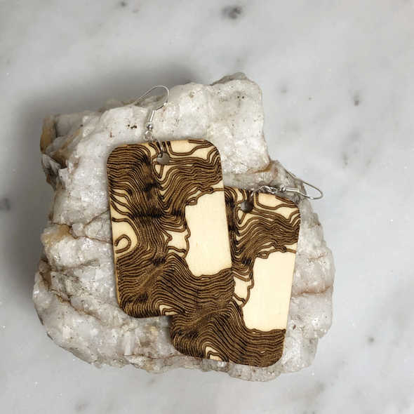 Salmon Creek Topographic Earrings