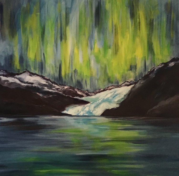 Northern Lights over the Mendenhall Glacier Giclee Print