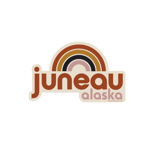 Juneau AK Warm Rainbow Sticker