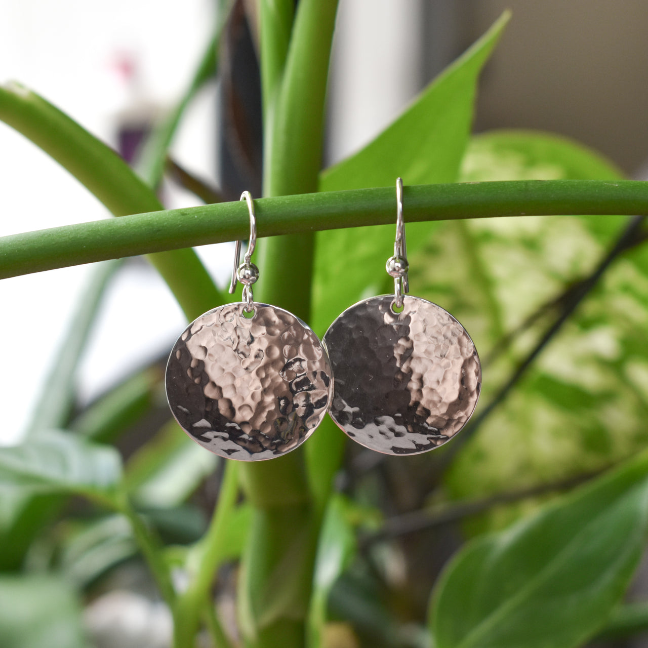 Hammered Disc Earrings