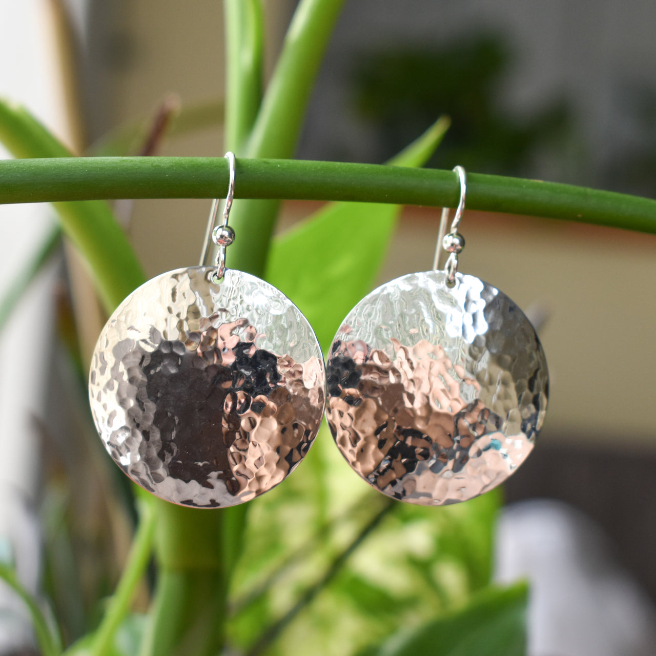 Hammered Disc Earrings
