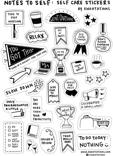 Notes to Self: Self Care Sticker Sheet