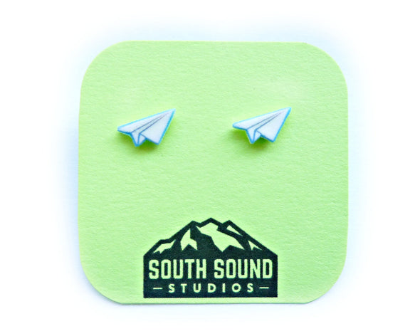 Paper Airplane Stud Earrings