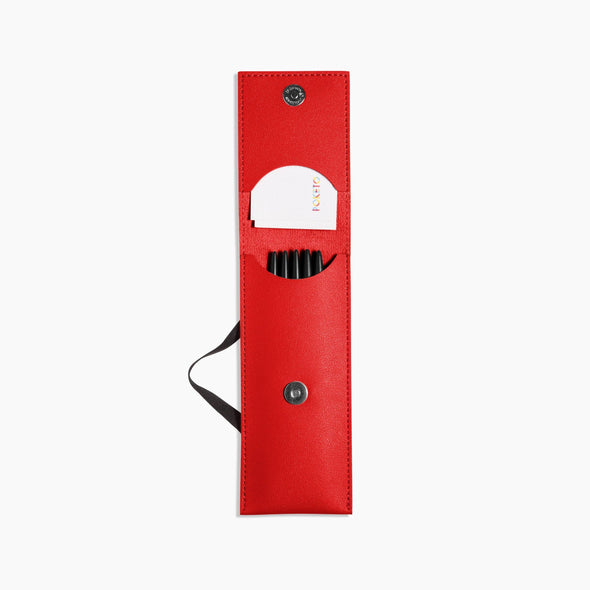 Elastic Minimalist Pen Pouch in Red