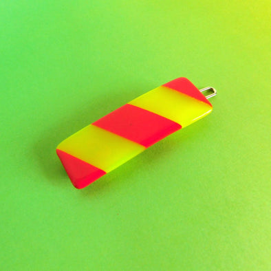 Caution Clip in Neon Yellow + Red
