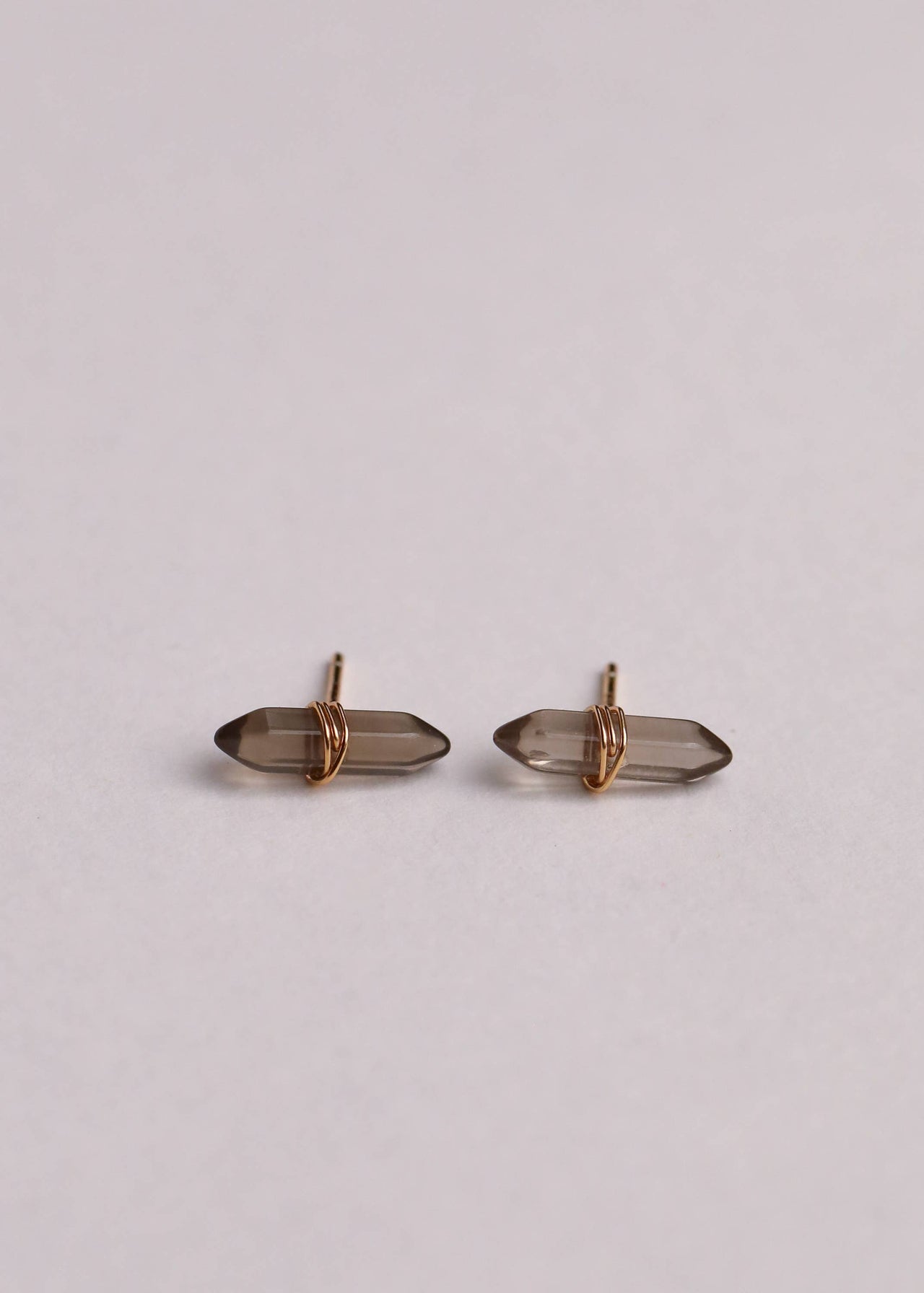 Smoky Quartz Mineral Point Earrings