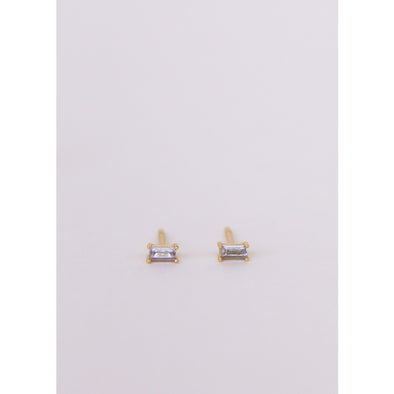 Lilac Baguette Earrings