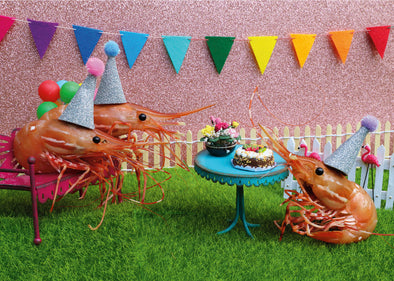 Shrimp Birthday Party Card
