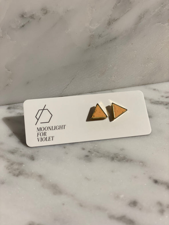 Gold Plate Triangle Studs