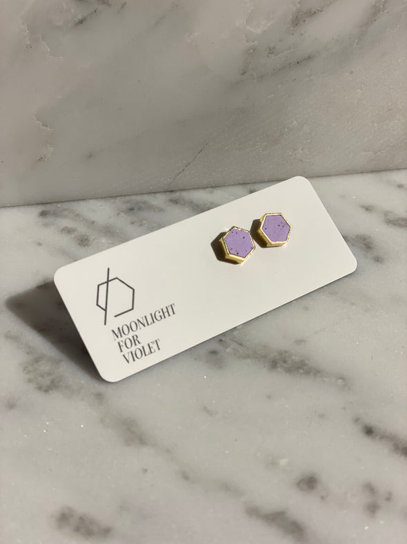 Gold Plate Hexagon Studs