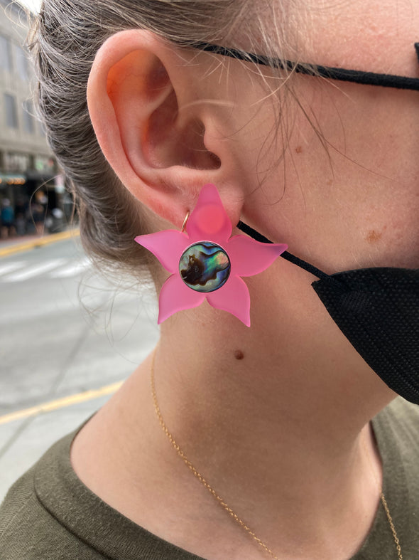 Salmonberry Flower Earrings