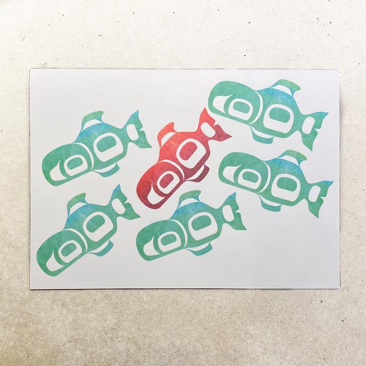 Salmon Note Card