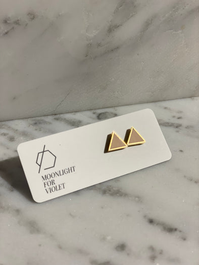Gold Plate Triangle Studs