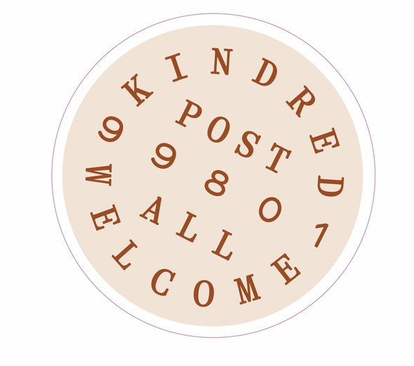 Kindred Post All Are Welcome Postmark Sticker