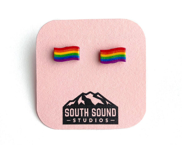 Rainbow Pride Flag Stud Earrings
